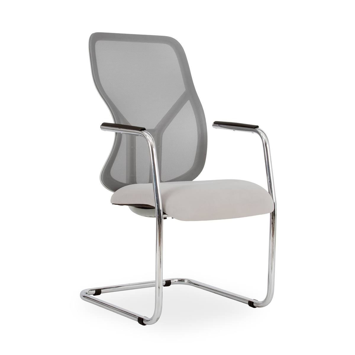 Malachite Integral Sleigh Base Visitors Grey Mesh Chair