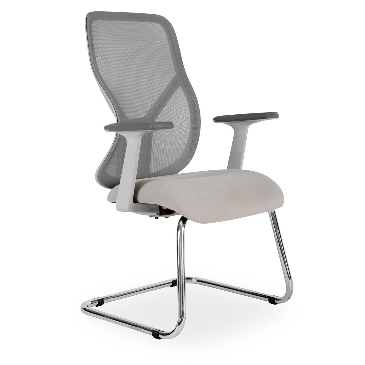 Malachite Visitors Grey Mesh Sleigh Base Chair
